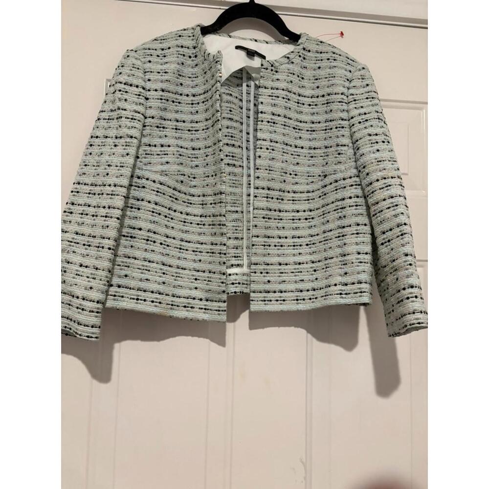 Women's grey Boss‎ short cardigan jacket sz 4 #979